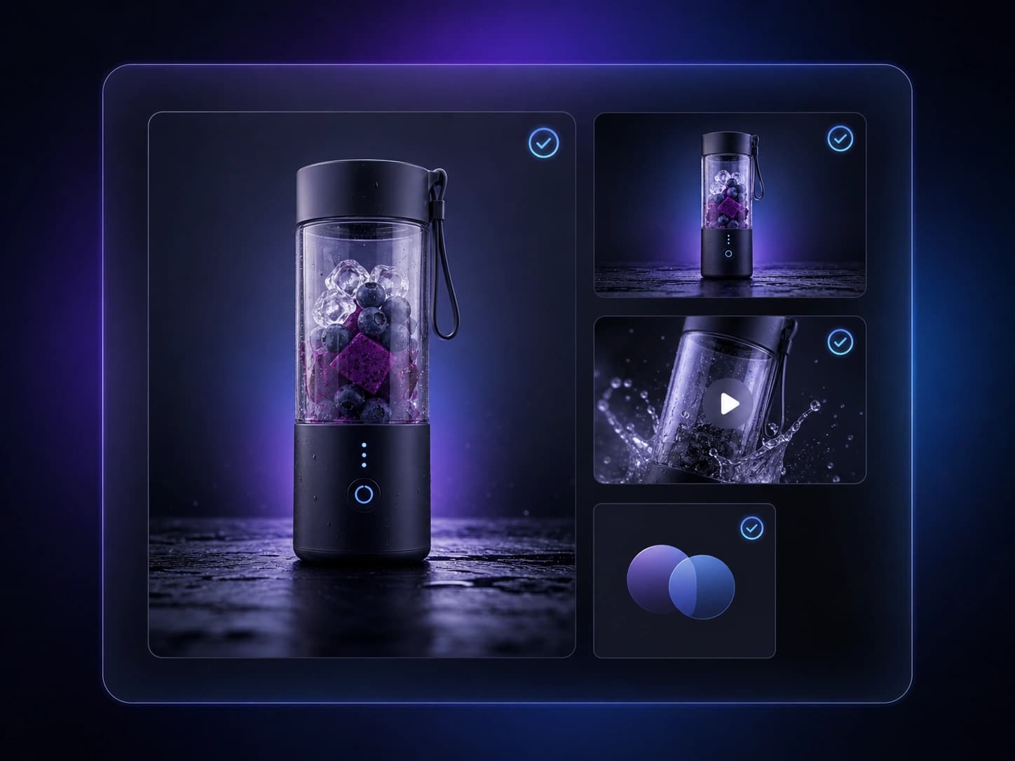 Uploaded product assets ready for AI generation